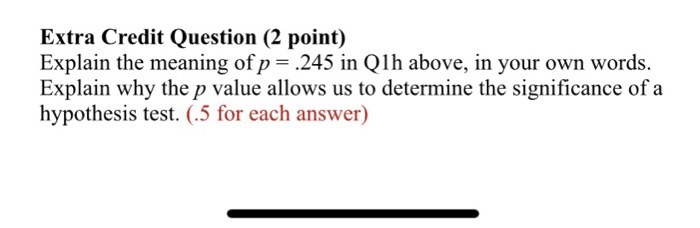 Solved Extra Credit Question 2 Point Explain The Meanin