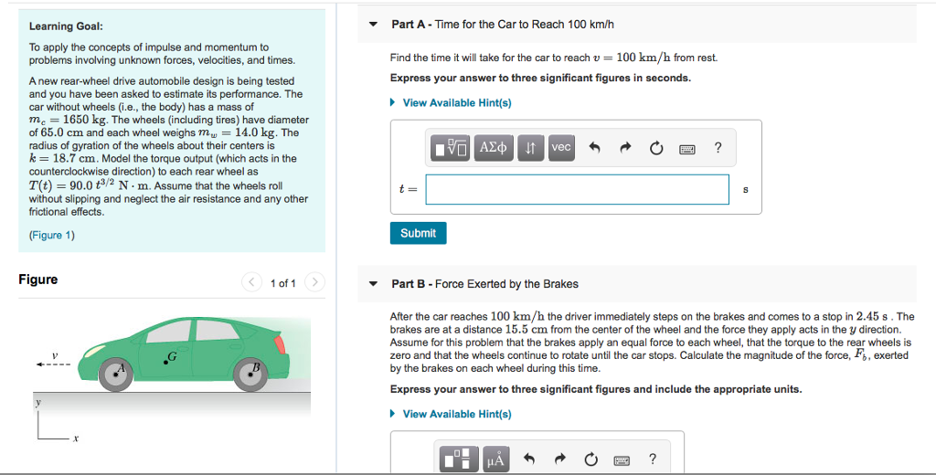 Learning Goal Part A Time For The Car To Reach 100 Km H To Learning Goal Part A Time For The Car To Reach 100 Km H To