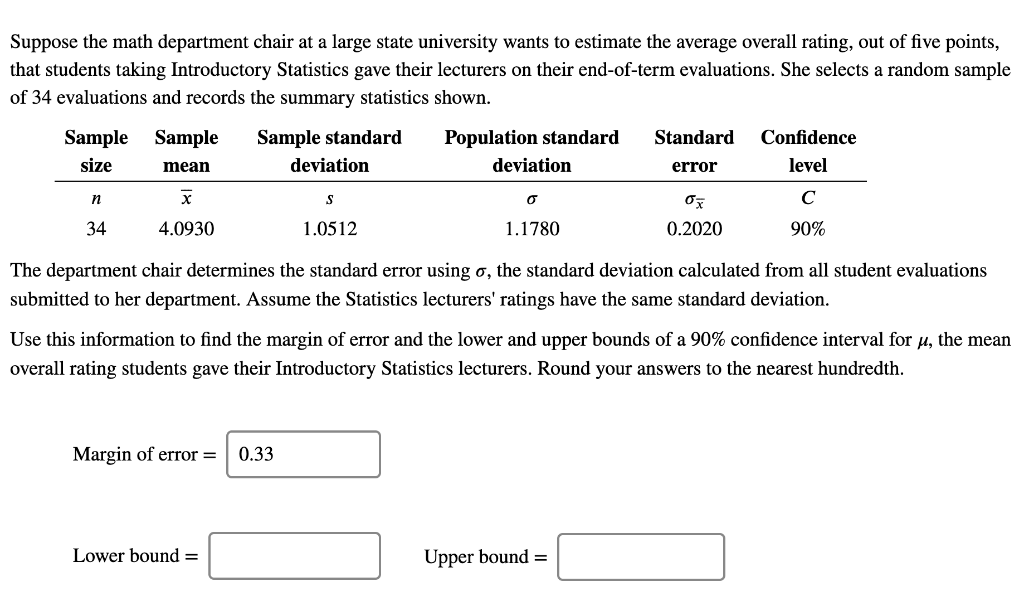 Solved Please Explain How To Find Lower And Upper Bounds