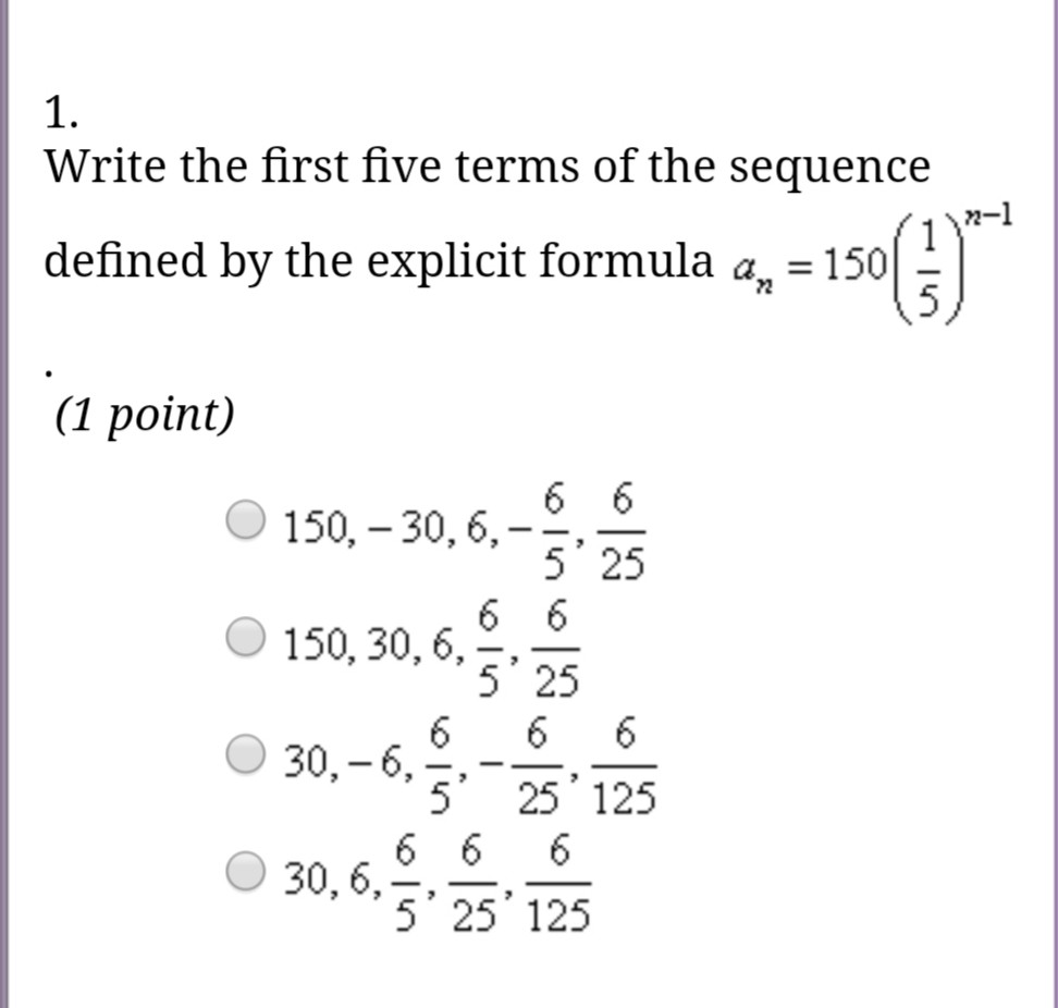 Solved Write the first five terms of the sequence 133-13  Chegg.com