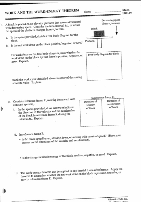 Solved WORK AND THE WORK-ENERGY THEOREM HW-19 A block is | Chegg.com