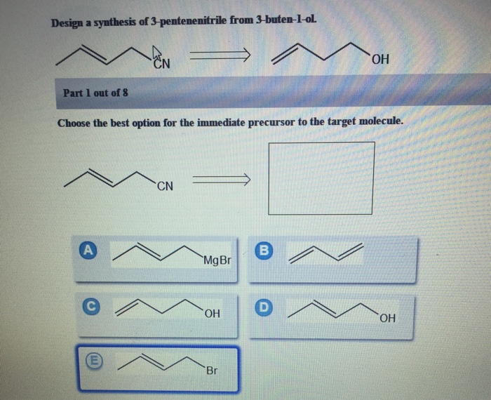 Solved Design A Synthesis Of 3 Pentenenitrile From 3 Bute Chegg Com