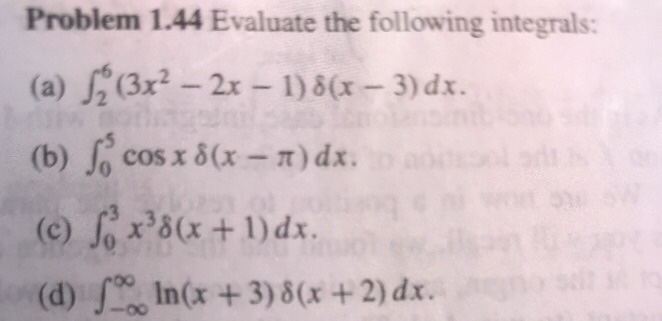 Solved Problem 1 44 Evaluate The Following Integrals A Chegg Com