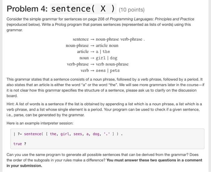 Solved: Problem 4: Sentence( X (10 Points) Consider The Si... | 0