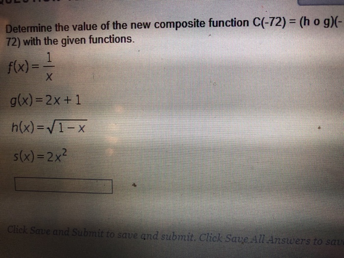 Solved Determine The Value Of The New Composite Function Chegg Com