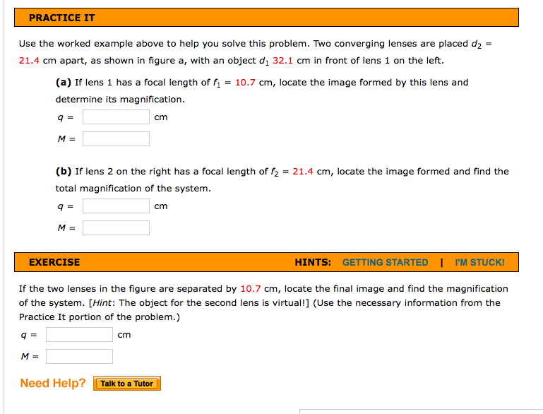 Solved Example 23 9 Two Lenses In A Row Goal Calculate Ge Chegg Com