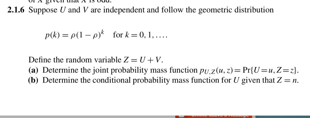 2 1 6 Suppose U And V Are Independent And Follow The Chegg Com