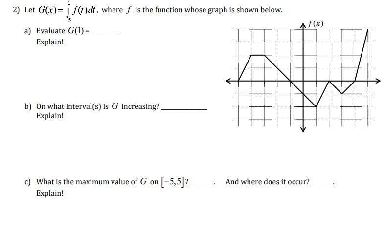 Solved 2 Let G A J C Dt Where F Is The Function Whose Chegg Com