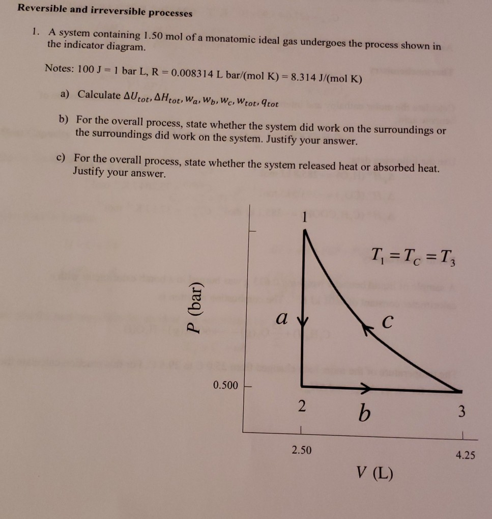 Solved Reversible And Irreversible Processes 1 A System Chegg Com