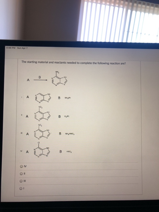 Solved 4:46 PM Sun Apr The starting material and reactants | Chegg.com