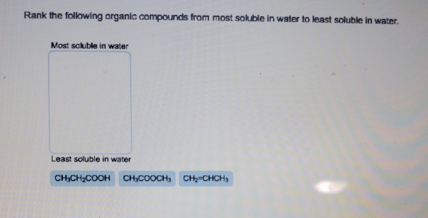 Rank The Following Anic Pounds From Most Chegg 