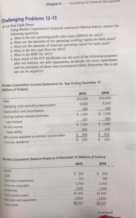 Solved 6 Accounting Chapter 6 Managemenl Accounting For F Chegg Com