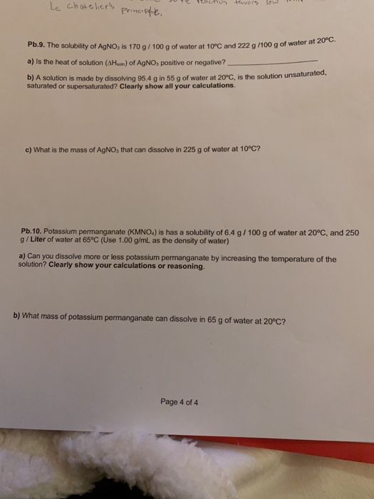 Solved R 9 The Solubility Of Agno Is 170 G 100 G Of Wa Chegg Com