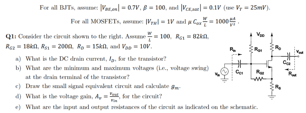 Solved For All Bjts Assume Ivbe Onl 0 7v B 100 And Chegg Com