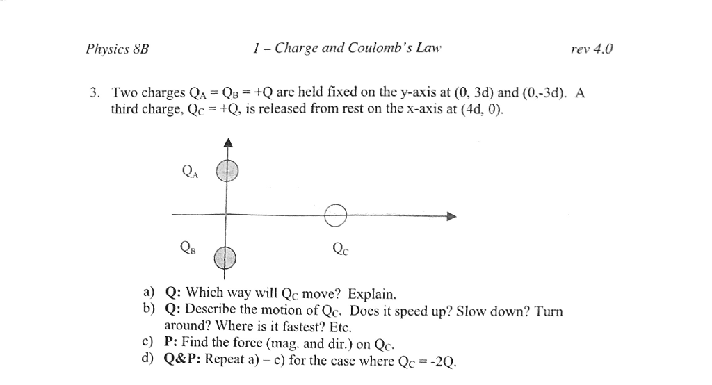 Solved Physics 8b 1 Charge And Coulomb S Law Rev 4 0 T Chegg Com solved physics 8b 1 charge and
