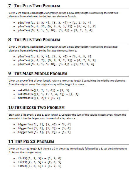 7the Plus Two Problem Given 2 Int Arrays Each Len Chegg Com