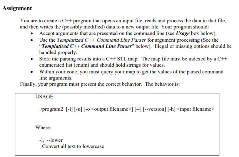 C++ Command Line Argument Processing