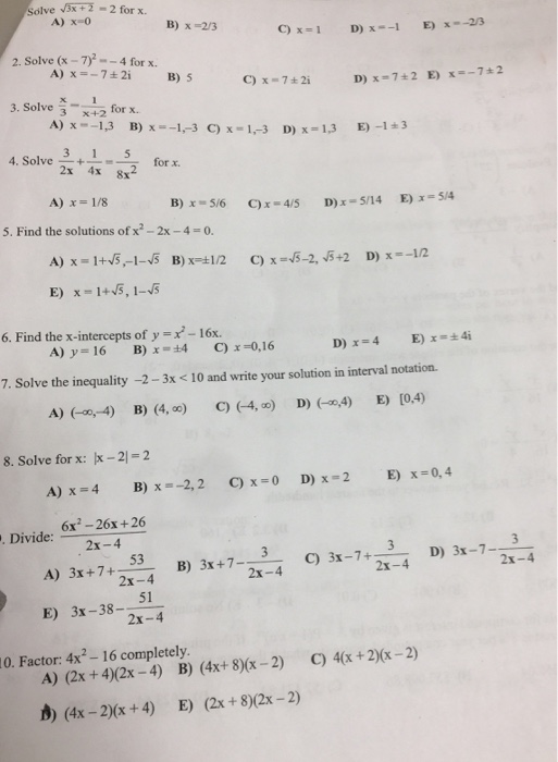 Solved Solve Squareroot 3x 2 2 For X A X 0 B X Chegg Com