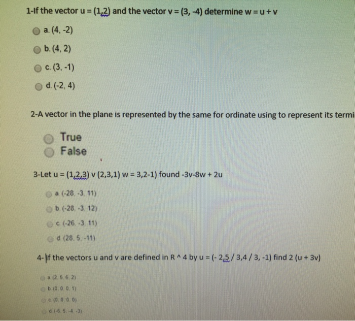 1 Lf The Vector U 1 2 And The Vector V 3 4 Chegg Com