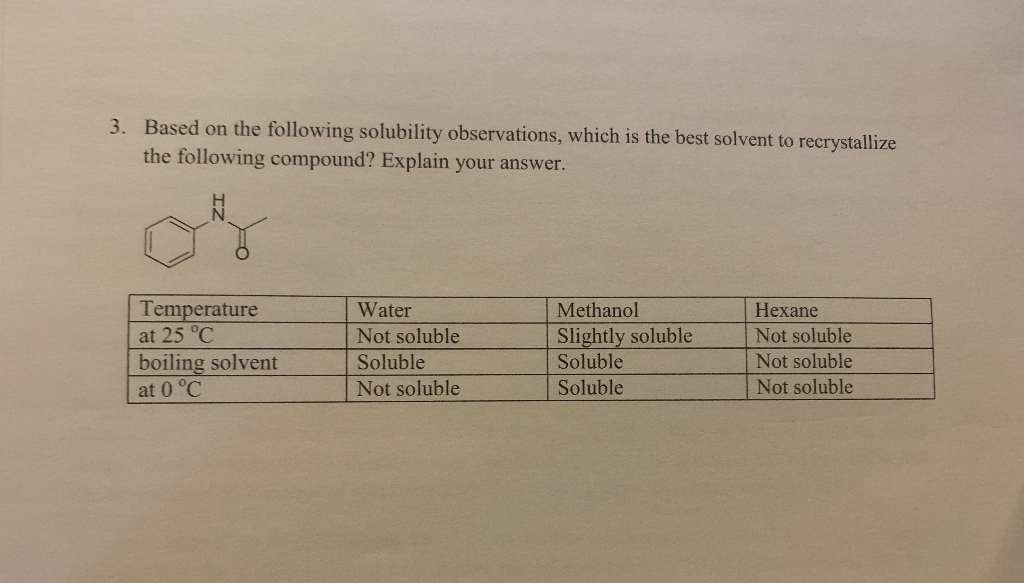 Of Ethanol ... Which The Solved: Following (water, Solvents 2.