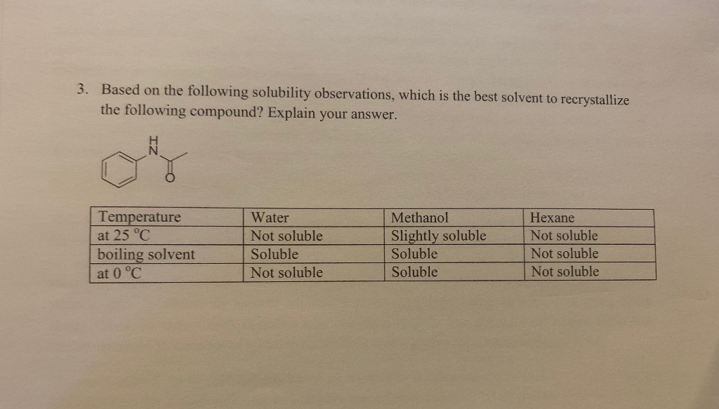 Solved: Of Which (water, Ethanol 2. ... The Following Solvents