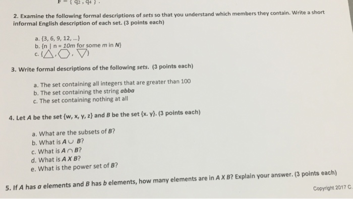 Solved 2 44 2 Examine The Following Formal Descriptions Chegg Com