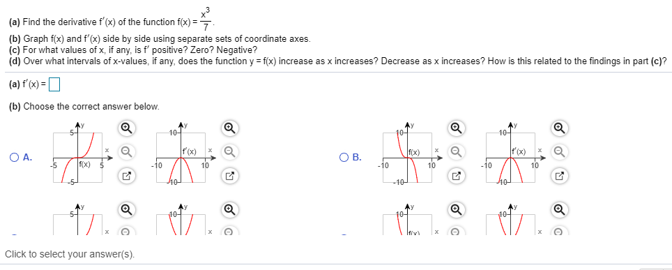 Solved A Find The Derivative F X Of The Function F X Chegg Com