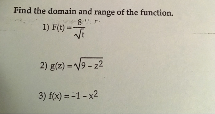 Find The Domain And Range Of The Function F T Chegg Com