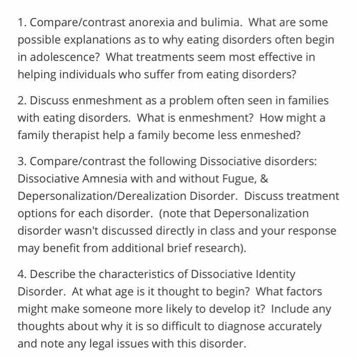 anorexia vs bulimia compare and contrast essay