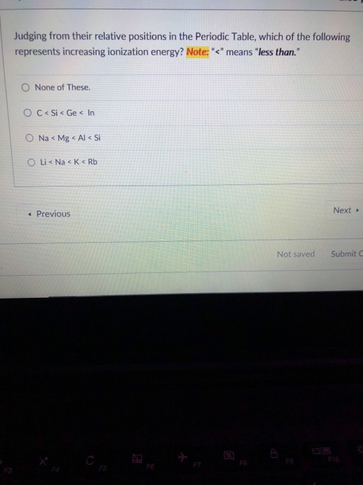 Solved D Question 5 Which Element Is The Least Electroneg Chegg Com