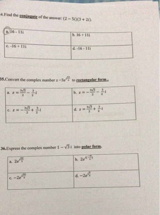 Solved 4 Find The Soniugate Of Answer 2 50 3 20 B Find The Soniugate Of Answer 2 50 3