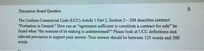 formation contract ucc 2 article 2 1 (UCC) Part Commercial Uniform The Article Code