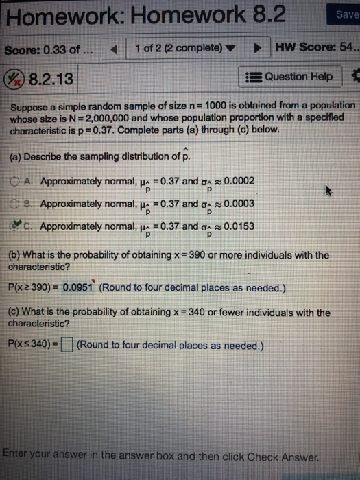 Statistics 8.2: Distribution of the Sample Proportion Flashcards