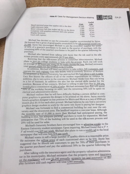 Sweats galore case study answers 06 picture