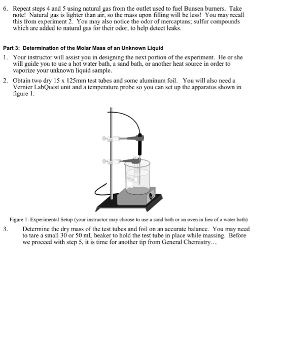 Solved Part 3 Determination Of The Molar Mass Of An Unkn