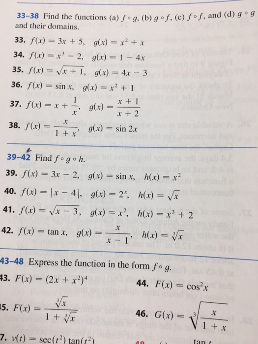 Solved Find The Functions A F Compositefunction G B G Chegg Com