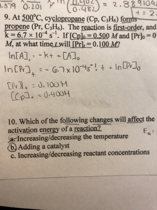 Solved At 500 Degree C Cyclopropane Cp C 3h 6 Forms P Chegg Com