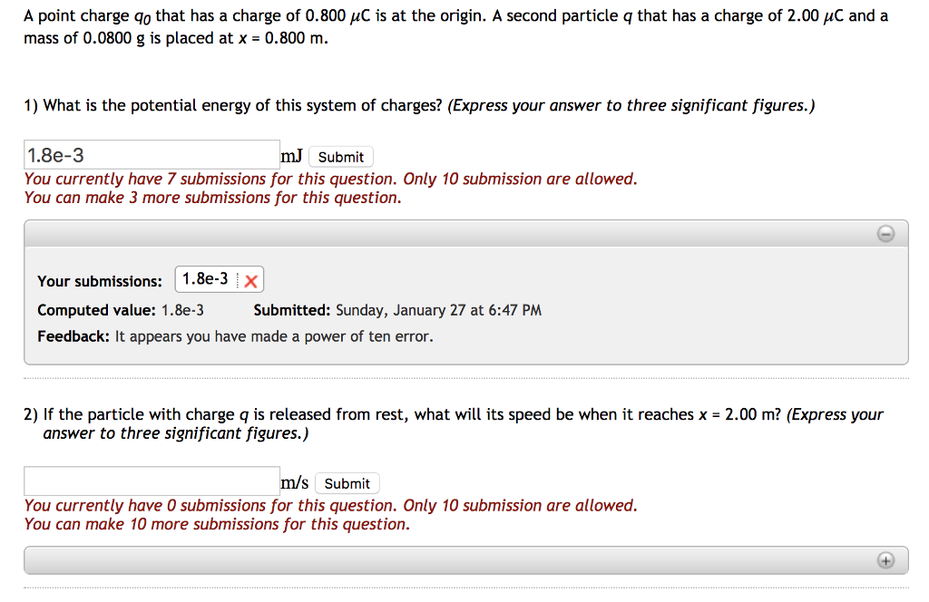 Solved A Point Charge Q0 That Has A Charge Of 0 800 C Is Chegg Com