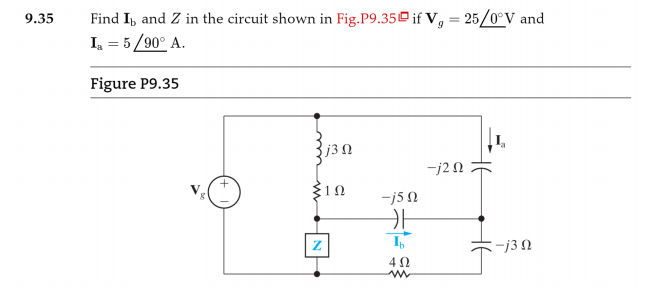 Solved 9 35 Find I And Z In The Circuit Shown In Fig P9 Chegg Com