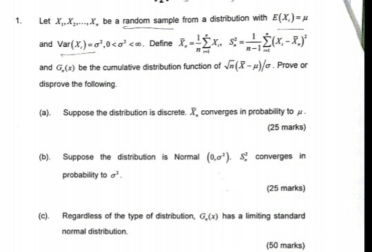 Solved E X M 1 Let Xx X Be A Random Sample From A Dist Chegg Com