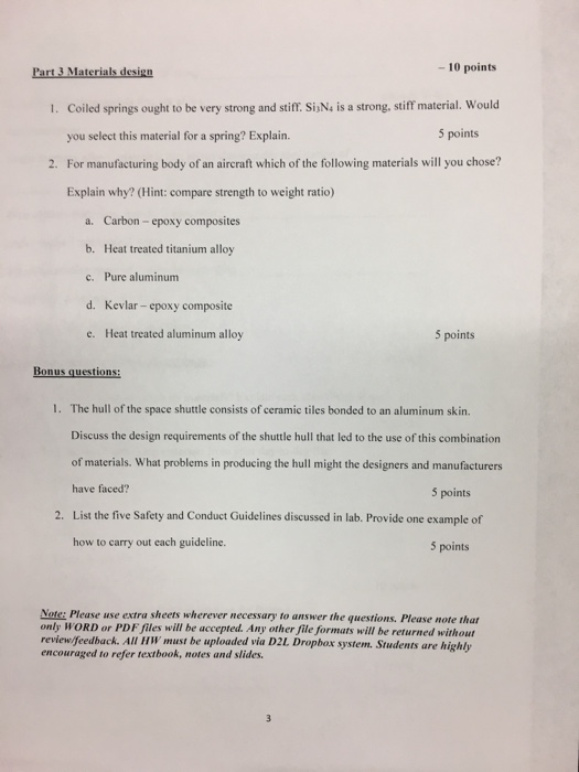 Solved Part 3 Materials Design 10 Points 1 Coiled Spri Chegg Com