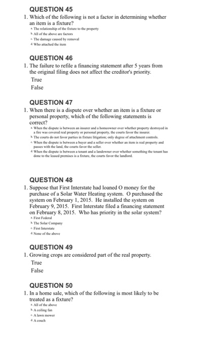 Solved 0000 T Mobile令 848 Pm Done Real Estate Law Quiz