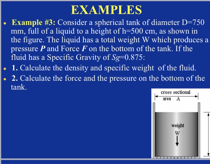 Solved Examples Example 3 Consider A Spherical Tank Of Chegg Com