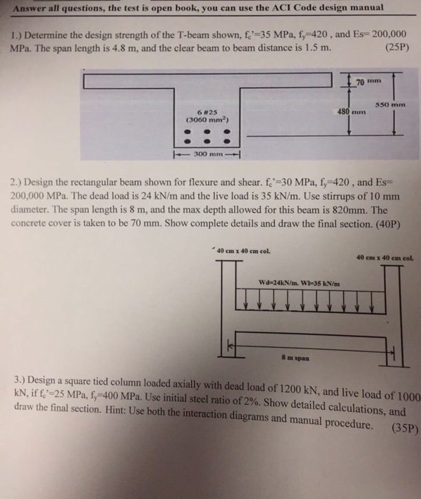 Solved Determine The Design Strength Of The T Beam Shown Chegg Com