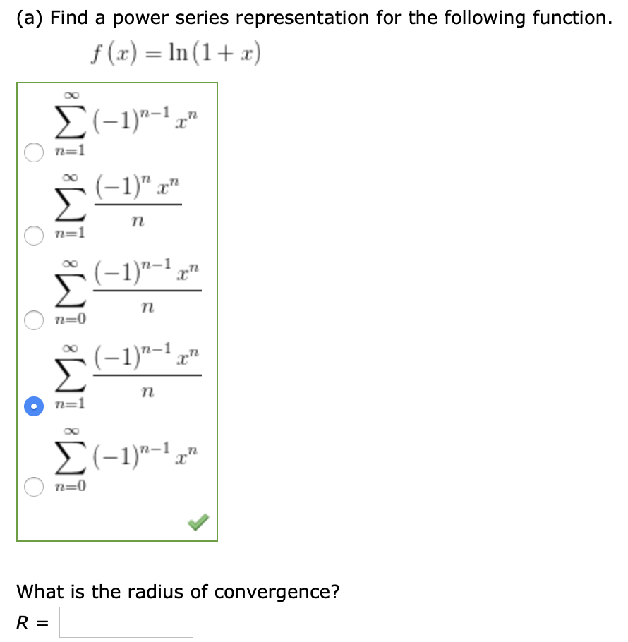 A Find A Power Series Representation For The Chegg Com