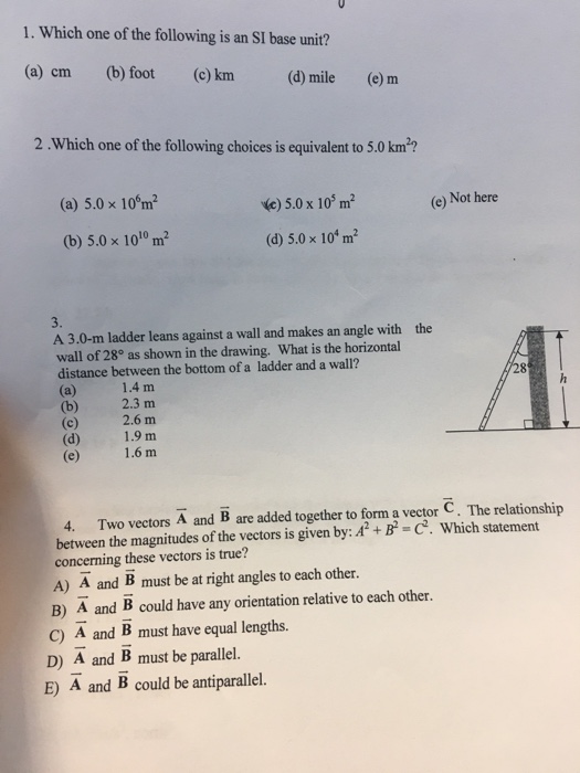 Solved Which One Of The Following Is An Si Base Unit A Chegg Com