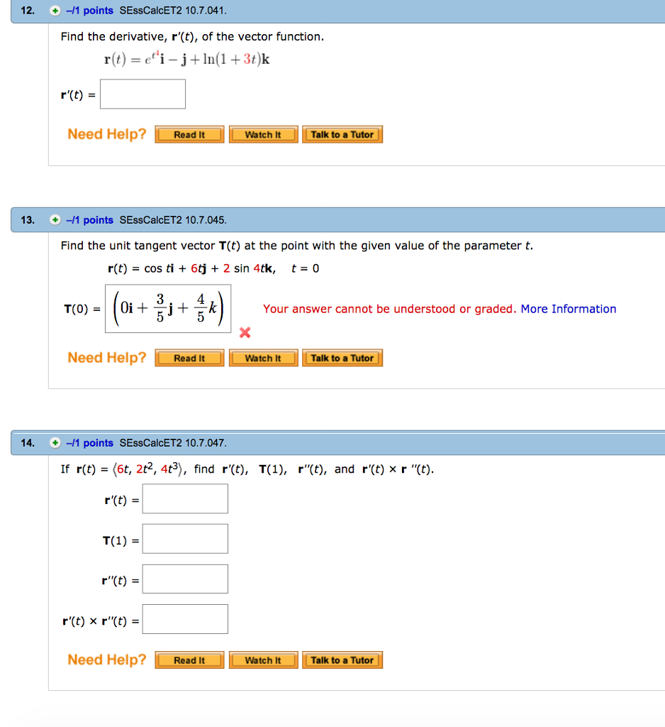 Solved 12 M Points Sesscalcet2 10 7041 Find The Deriv Chegg Com