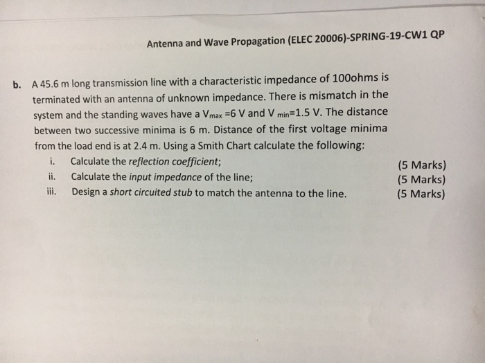 question paper of antenna and wave propagation