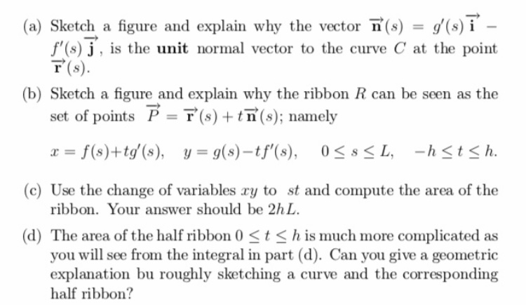 Suppose C Is Some Curve In The Ry Plane The Ribbo Chegg Com