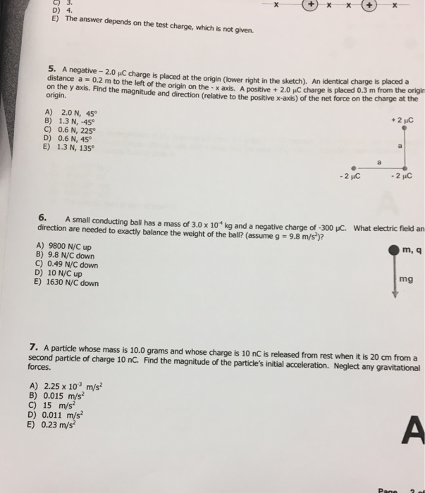 Solved C 3 D 4 6 The Answer Depends On The Test Charge Chegg Com